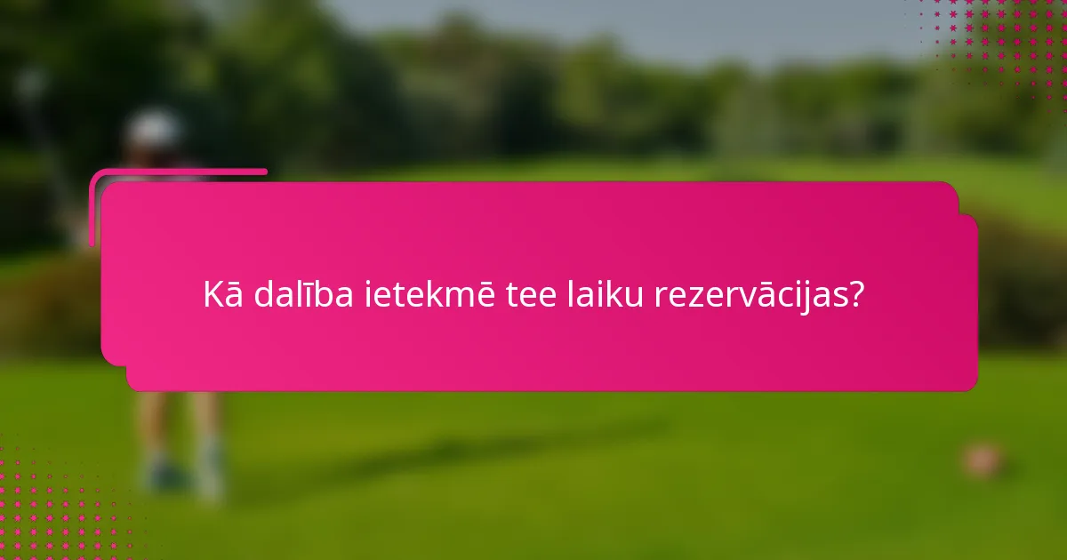 Kā dalība ietekmē tee laiku rezervācijas?