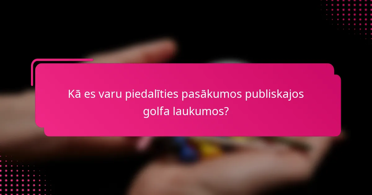 Kā es varu piedalīties pasākumos publiskajos golfa laukumos?