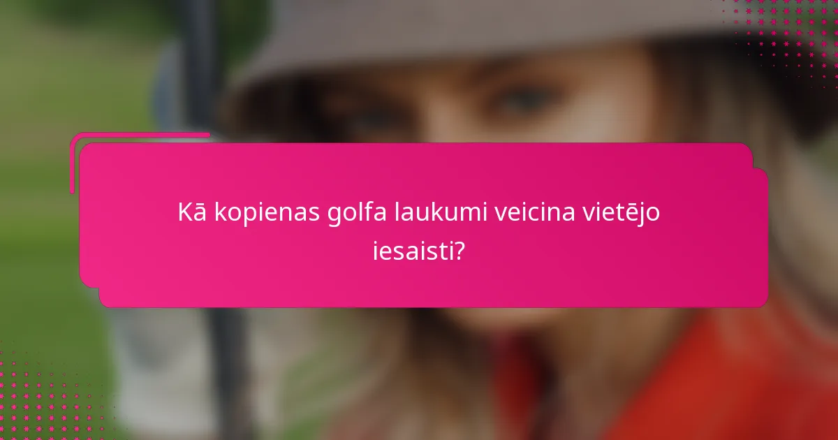 Kā kopienas golfa laukumi veicina vietējo iesaisti?